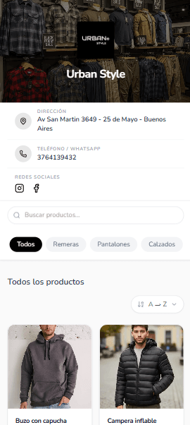 Catálogo mobile